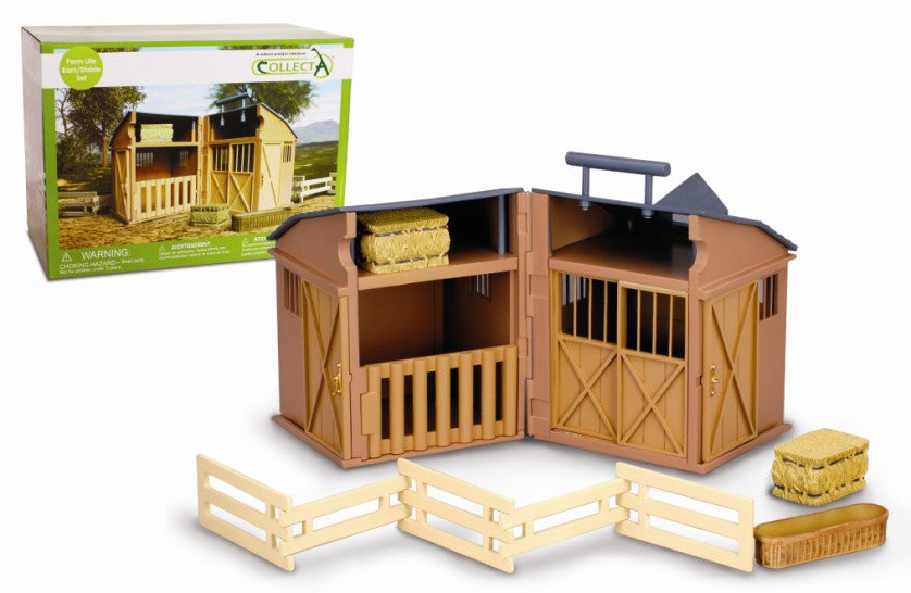 CollectA - 89333 - PFERDESTALL SPIELSET MIT ZUBEHÖR im Geschenkkarton