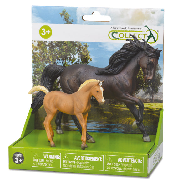 CollectA - 89566 - 2 ST PFERDE-LEBEN SET PLATFORM