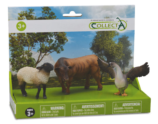 CollectA - 89668 - 3 ST BAUERNHOF-LEBEN SET PLATFORM