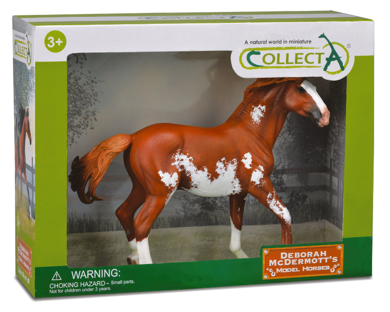 CollectA - 89806 - MUSTANG HENGST CHESTNUT OVERO  1:12 DELUXE WINDOW BOX