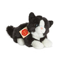 Katze liegend schwarz/weiß 20 cm