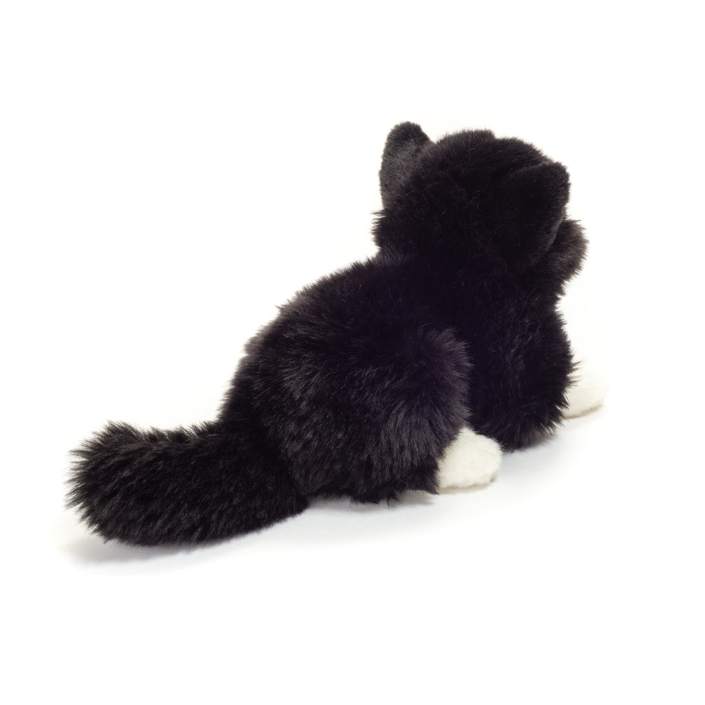 Katze liegend schwarz/weiß 20 cm