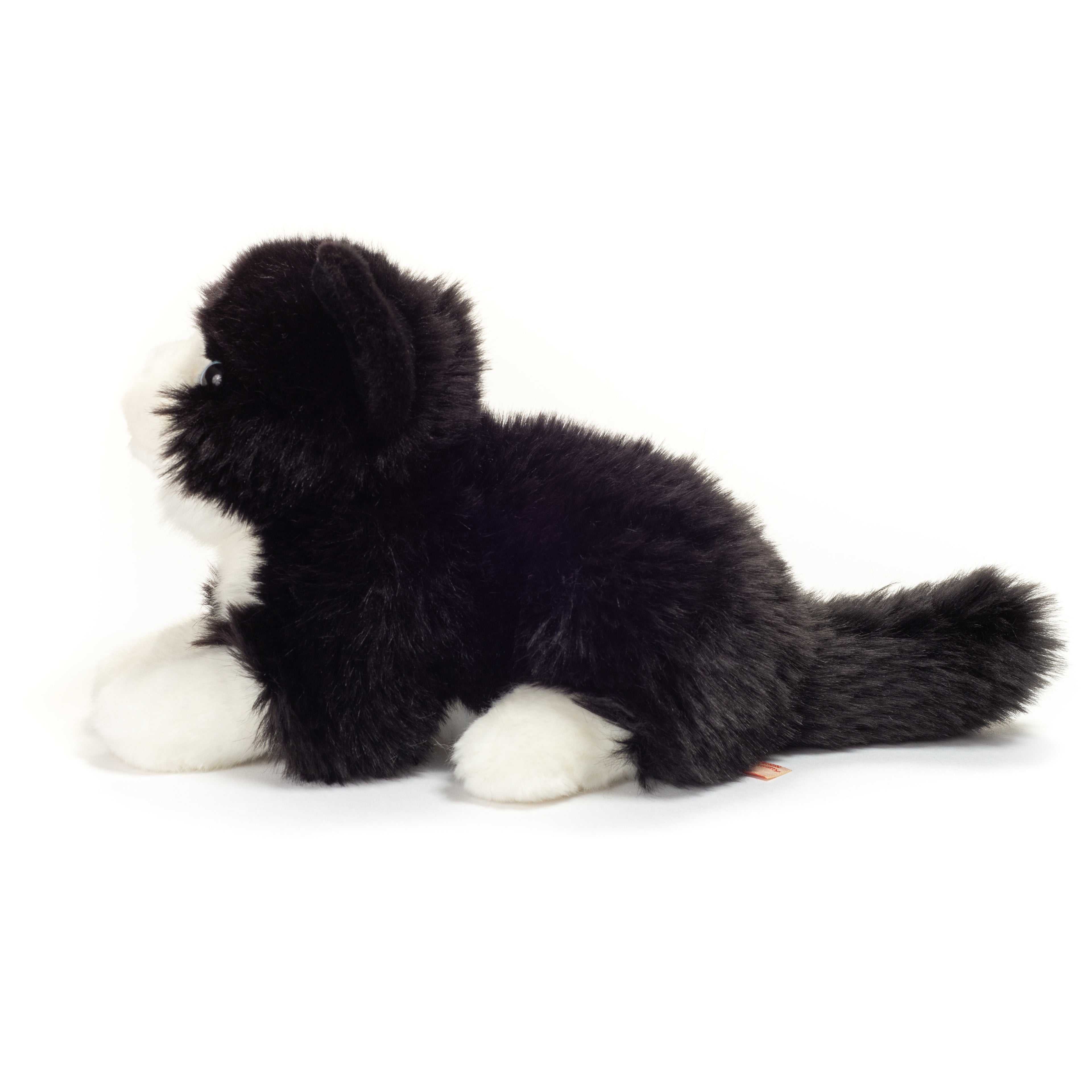 Katze liegend schwarz/weiß 20 cm