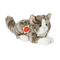 Katze liegend grau 20 cm