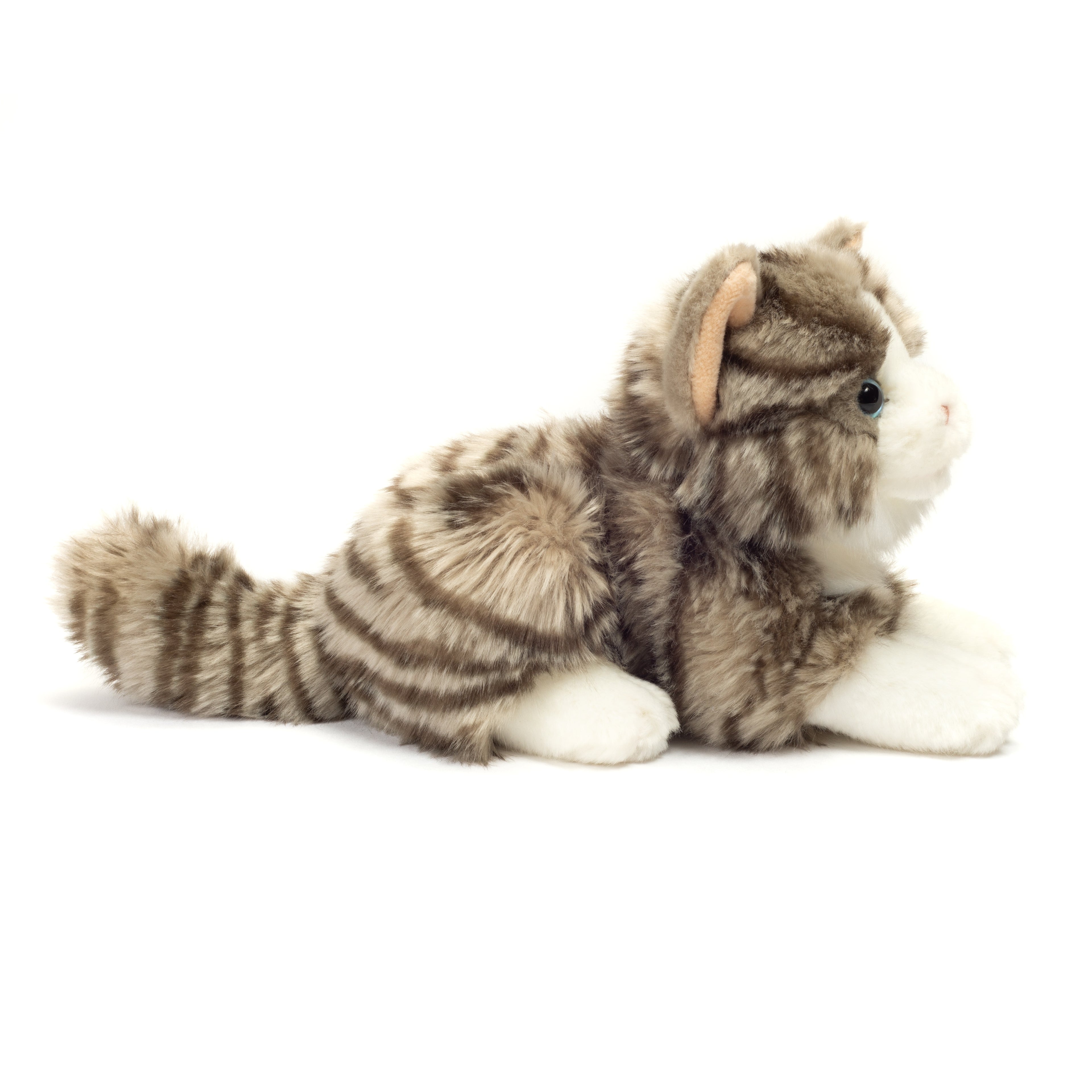 Katze liegend grau 20 cm