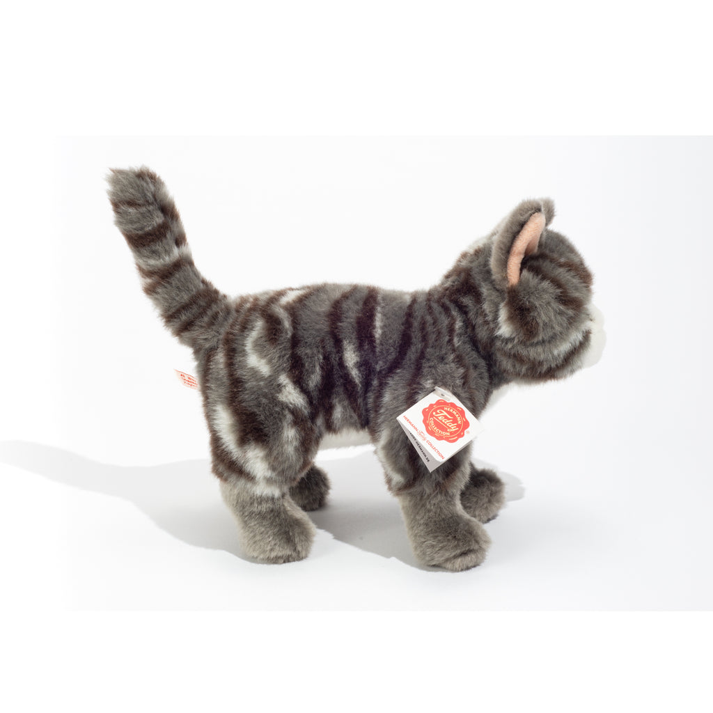 Katze stehend grau getigert 20 cm