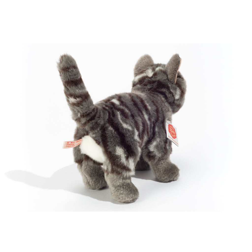 Katze stehend grau getigert 20 cm