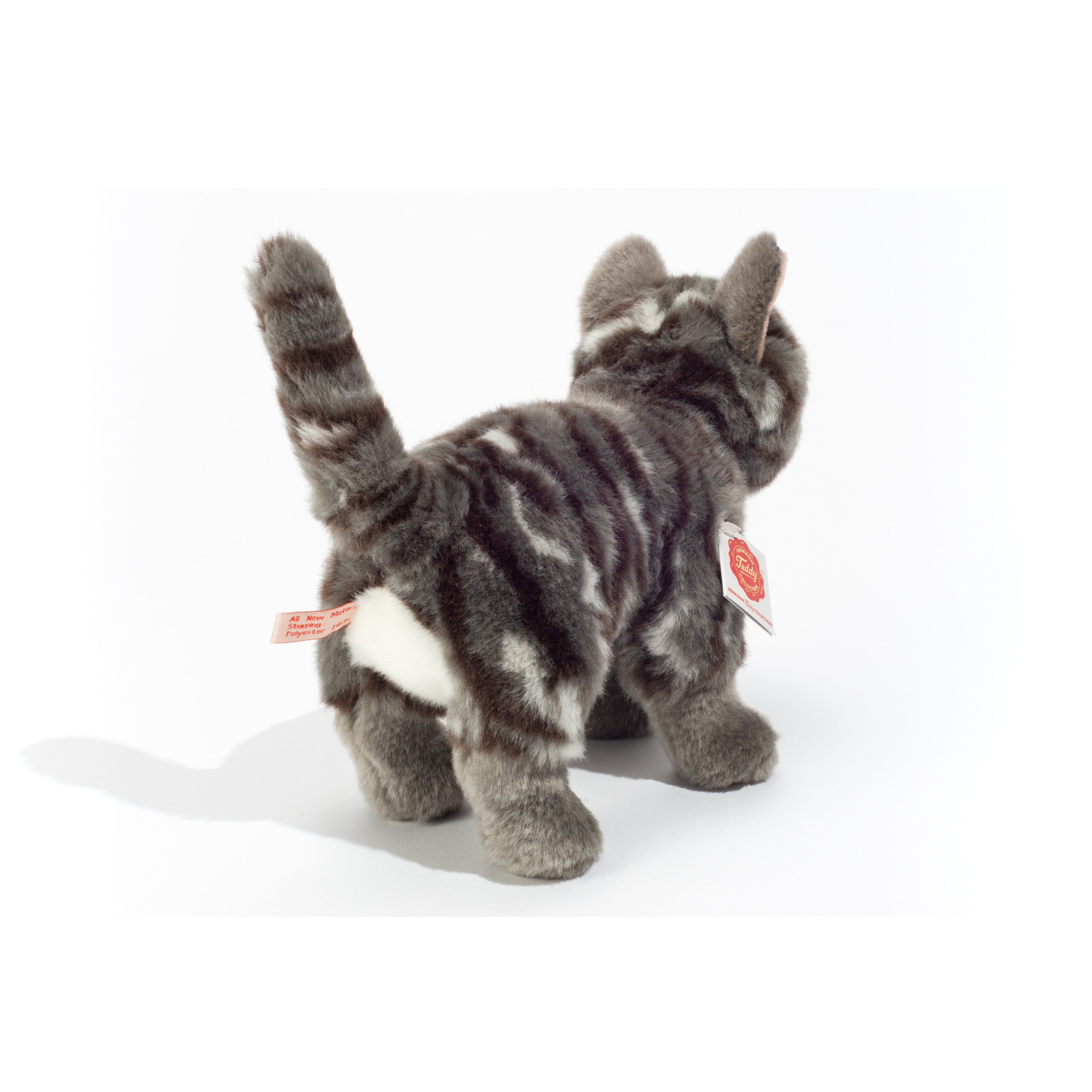 Katze stehend grau getigert 20 cm