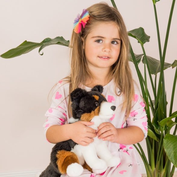 Tri-color Border Collie sitzend 30 cm