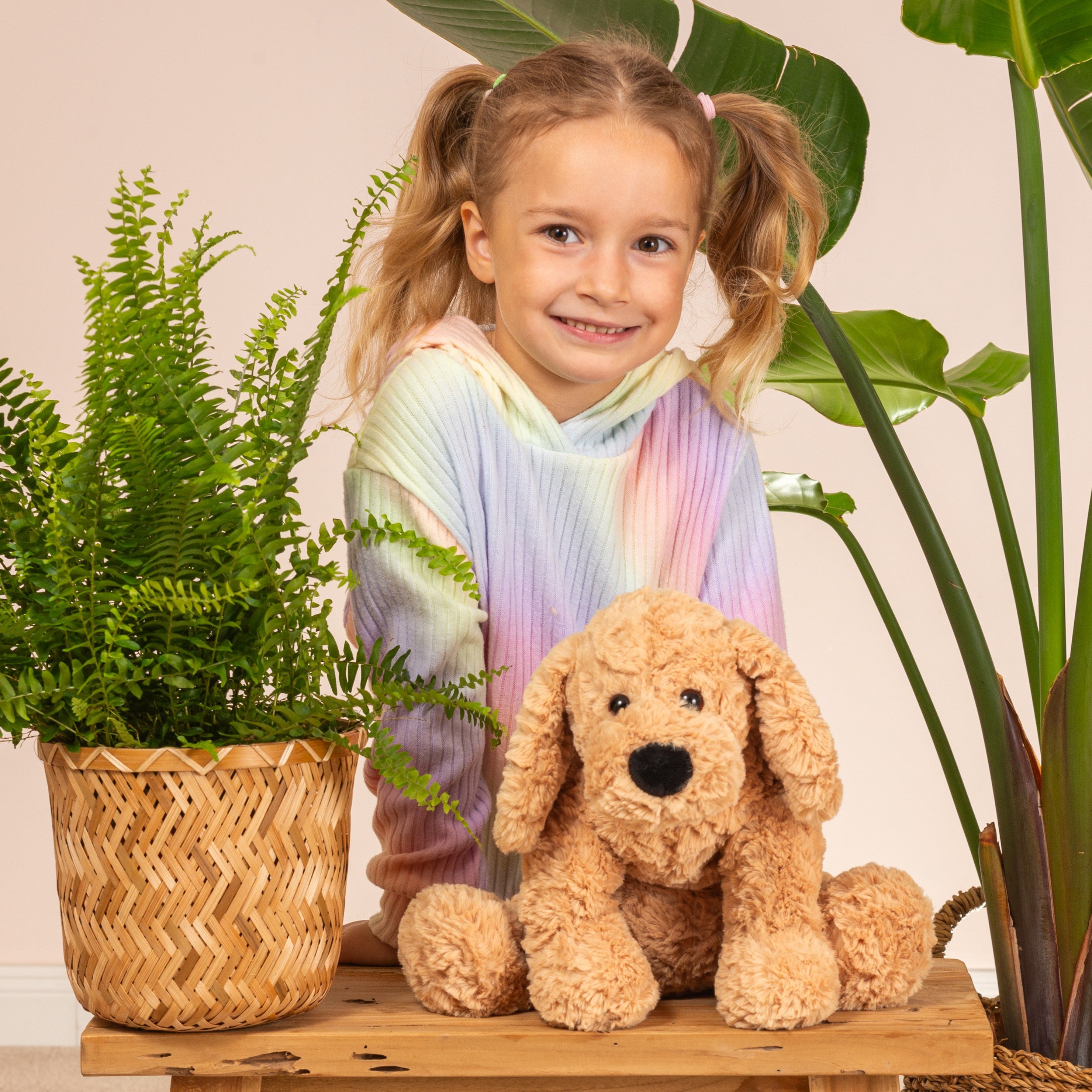 Schlenkerhund beige 40 cm