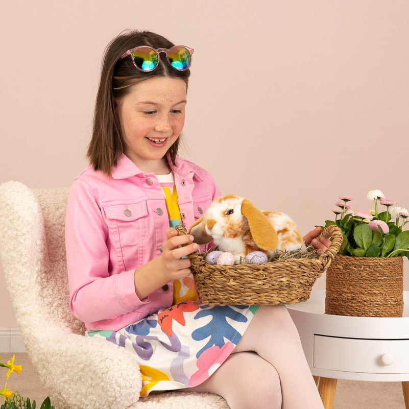 Widderkaninchen hellbraun-weiß gescheckt 23 cm