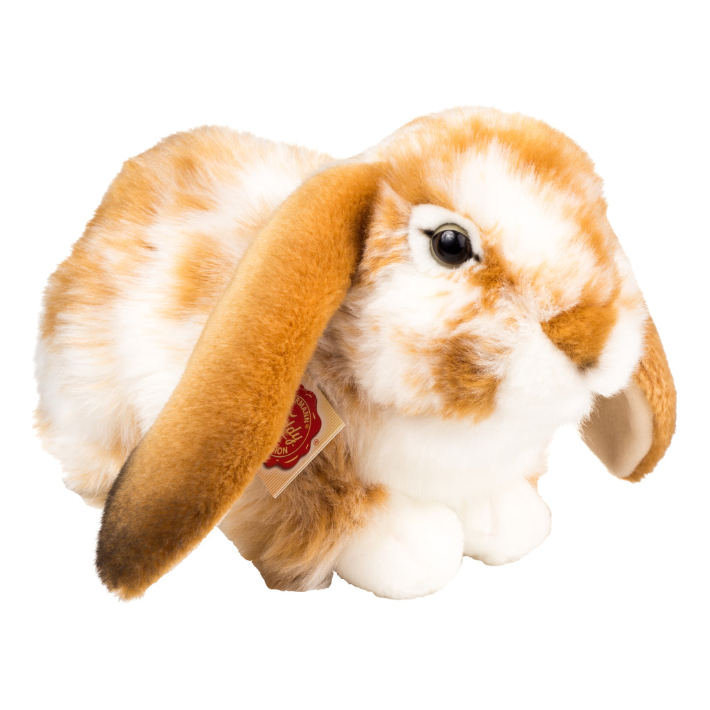 Hase liegend hellbraun-weiss gescheckt 30 cm