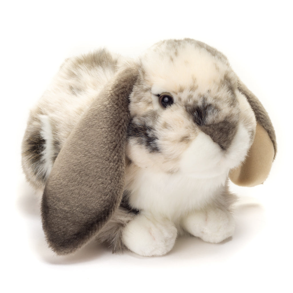 Widderkaninchen liegend grau-weiß 30 cm