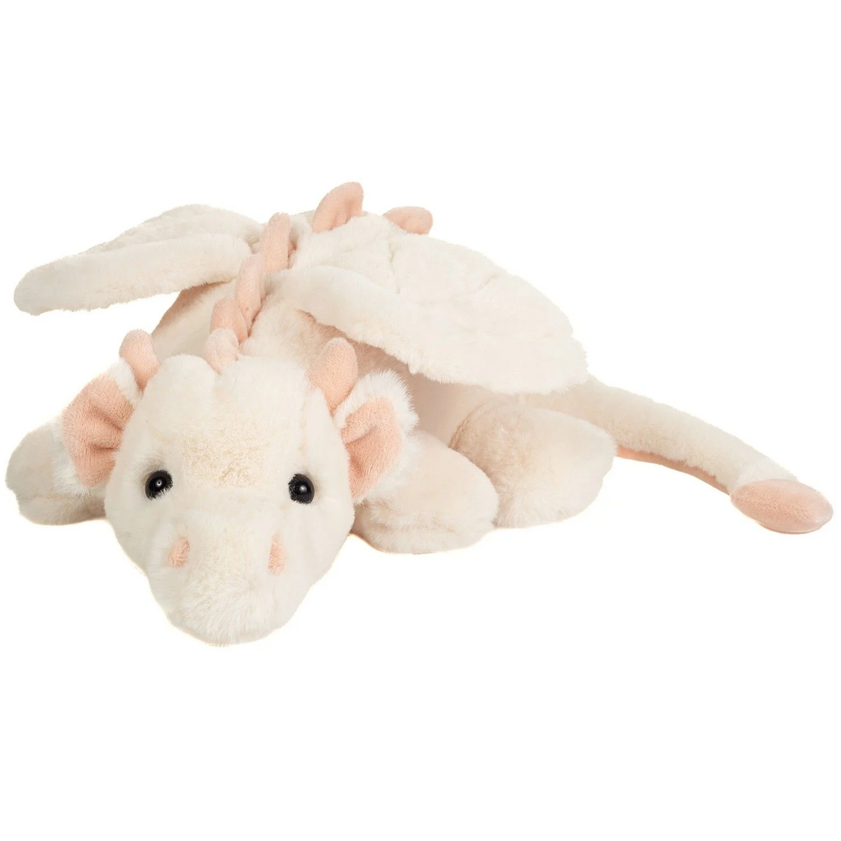 Drache Fluffy weiß-rosa 32 cm