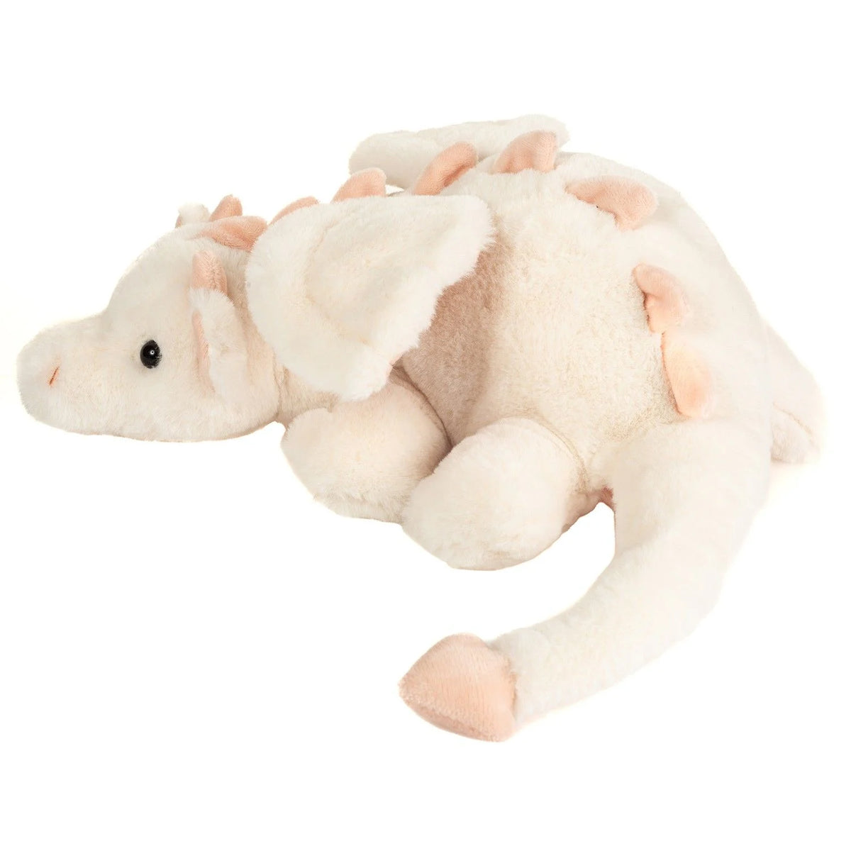 Drache Fluffy weiß-rosa 32 cm