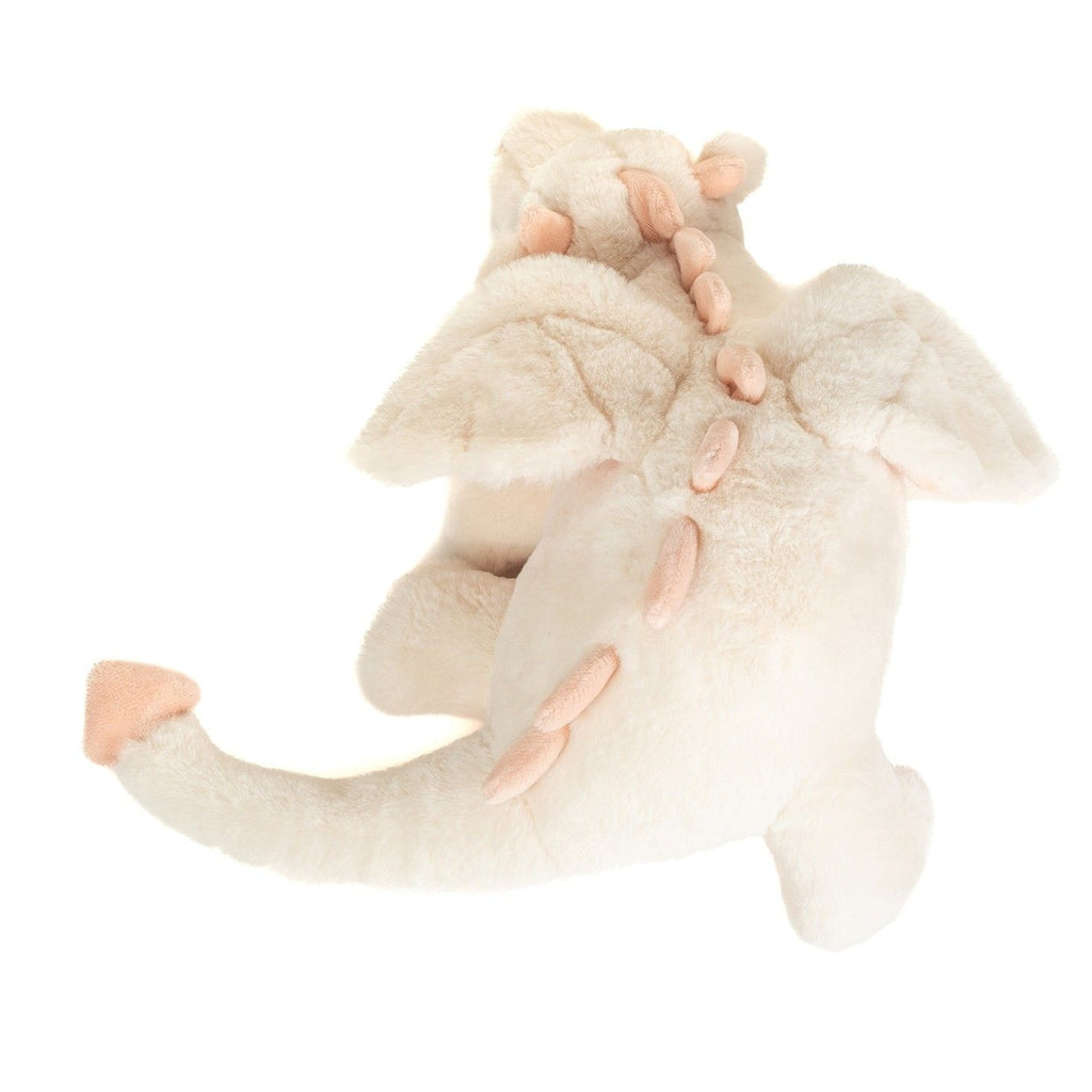 Drache Fluffy weiß-rosa 32 cm