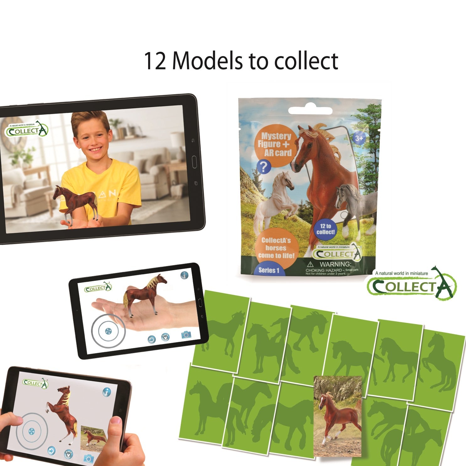 CollectA - A1180-PD - * POP-UP-DISPLAY: AR-PFERDE SERIE; 2 x 12 Tüten