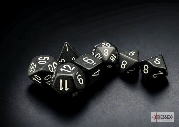 Chessex - 7er Set Würfel - Opaque Black/white Polyhedral 7-Dice Set