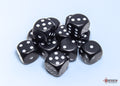 Chessex - 12er Box Würfel - Opaque Black/white 16mm D6 Dice Block (12 dice)