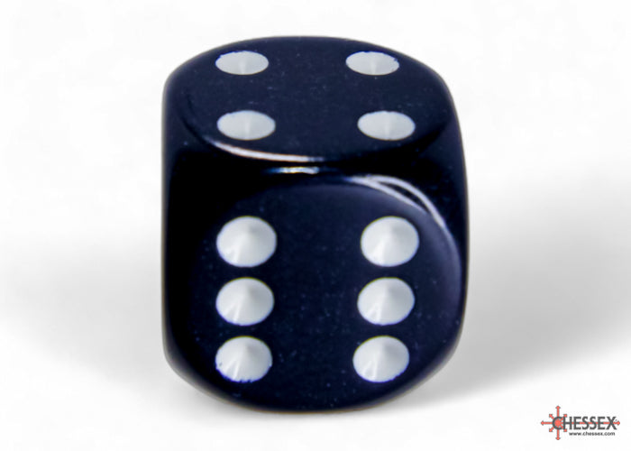 Chessex - 12er Box Würfel - Opaque Black/white 16mm D6 Dice Block (12 dice)