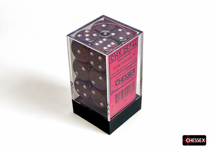 Chessex - 12er Box Würfel - Speckled Silver Volcano 16mm D6 Dice Block (12 dice)