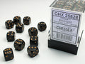 Chessex - 36er Box Würfel - Opaque Black/gold 12mm D6 Dice Block (36 dice)