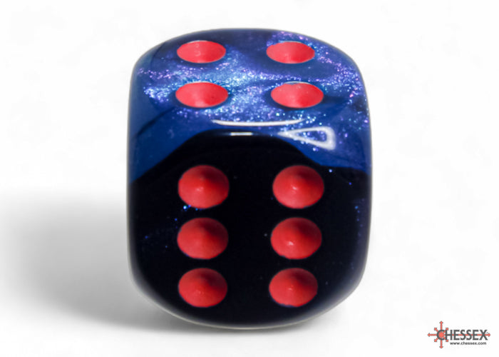 Chessex - 12er Box Würfel - Gemini Black-Starlight/red 16mm D6 Dice Block (12 dice)