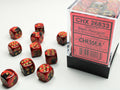Chessex - 36er Box Würfel - Gemini Black-Red/gold 12mm D6 Dice Block (36 dice)