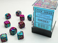 Chessex - 36er Box Würfel - Gemini Purple-Teal/gold 12mm D6 Dice Block (36 dice)