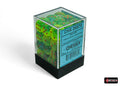 Chessex - 36er Box Würfel - Gemini Plasma Green-Teal/orange Luminary 12mm D6 Dice Block (36 dice)