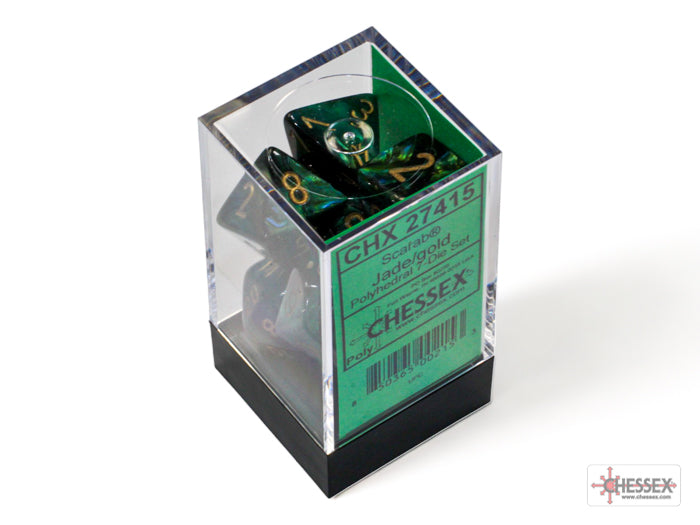 Chessex - 7er Set Würfel - Scarab Jade/gold Polyhedral 7-Dice Set