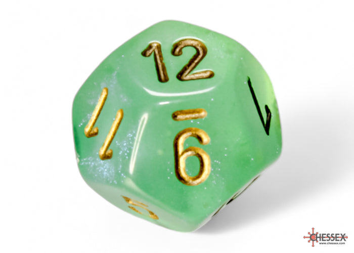 Chessex - 7er Set Würfel - Borealis Light Green/gold Luminary Polyhedral 7-Dice Set