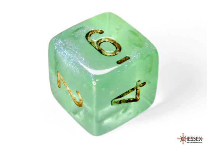 Chessex - 7er Set Würfel - Borealis Light Green/gold Luminary Polyhedral 7-Dice Set