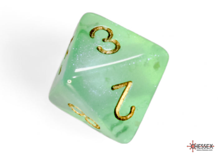 Chessex - 7er Set Würfel - Borealis Light Green/gold Luminary Polyhedral 7-Dice Set