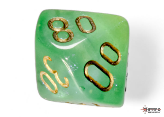 Chessex - 7er Set Würfel - Borealis Light Green/gold Luminary Polyhedral 7-Dice Set