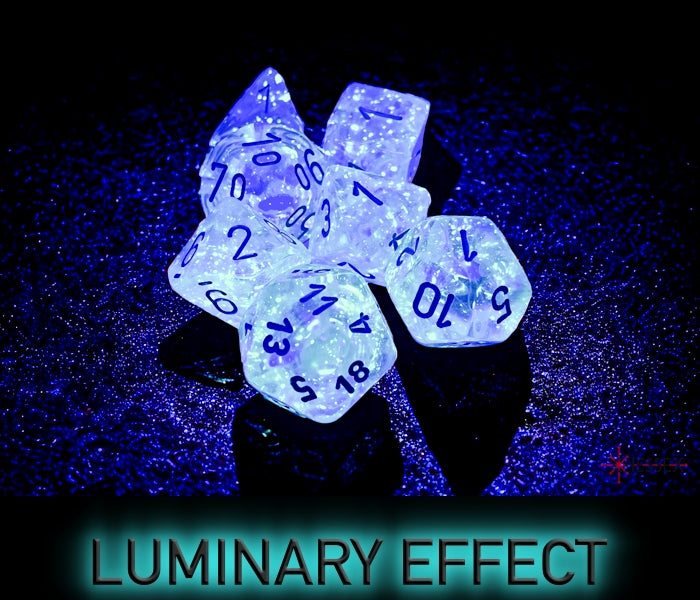 Chessex - 7er Set Würfel - Borealis Icicle/light blue Luminary Polyhedral 7-Dice Set