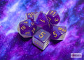 Chessex - 7er Set Würfel - Borealis Royal Purple/gold Luminary Polyhedral 7-Dice Set