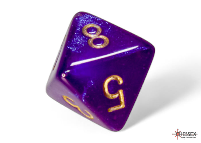 Chessex - 7er Set Würfel - Borealis Royal Purple/gold Luminary Polyhedral 7-Dice Set