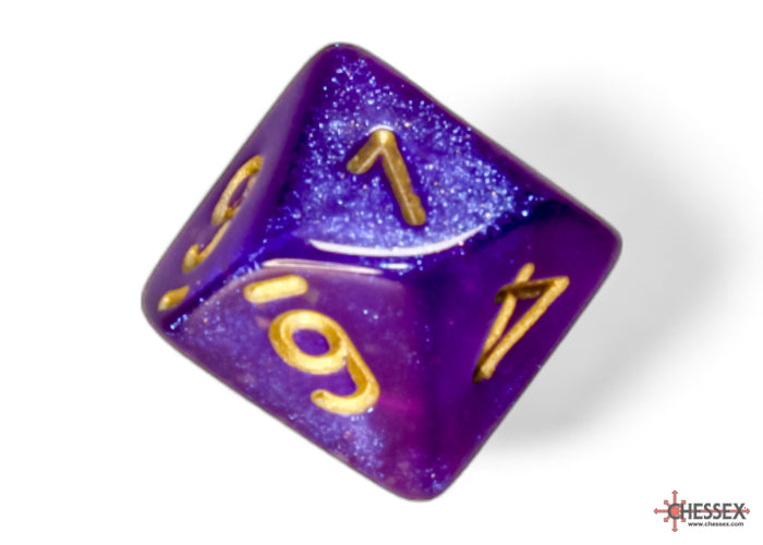 Chessex - 7er Set Würfel - Borealis Royal Purple/gold Luminary Polyhedral 7-Dice Set