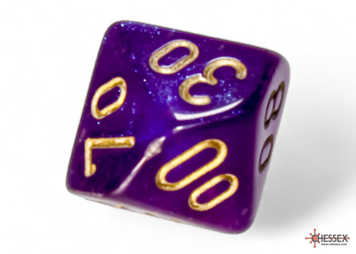 Chessex - 7er Set Würfel - Borealis Royal Purple/gold Luminary Polyhedral 7-Dice Set