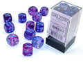 Chessex - 12er Box Würfel - Nebula Nocturnal/blue Luminary 16mm D6 Dice Block (12 dice)
