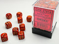 Chessex - 36er Box Würfel - Scarab Scarlet/gold 12mm D6 Dice Block (36 dice)
