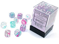 Chessex - 36er Box Würfel - Nebula Wisteria/white Luminary 12mm D6 Dice Block (36 dice)
