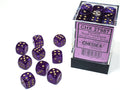 Chessex - 36er Box Würfel - Borealis Royal Purple/gold Luminary 12mm D6 Dice Block (36 dice)