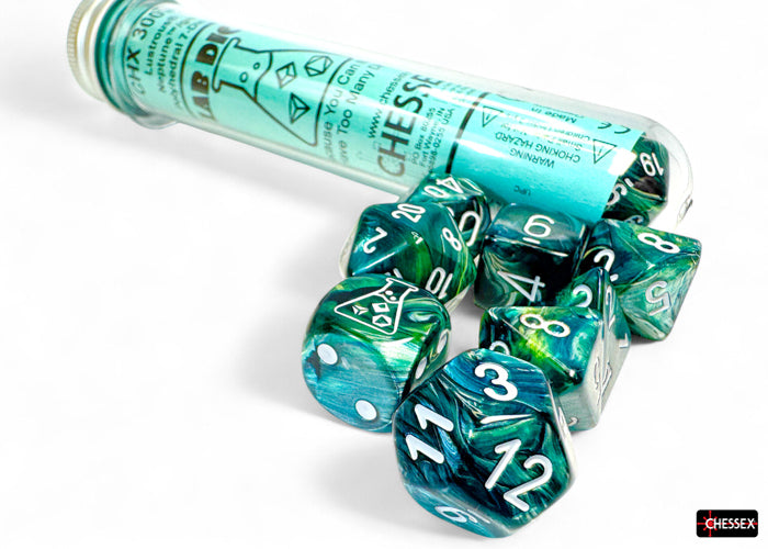 Chessex - 8er Set Würfel - Lab Dice Lustrous Neptune/grey Polyhedral 8-Dice Set