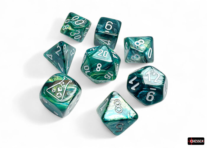 Chessex - 8er Set Würfel - Lab Dice Lustrous Neptune/grey Polyhedral 8-Dice Set