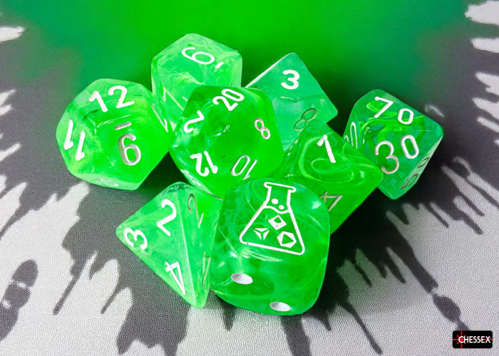 Chessex - 8er Set Würfel - Lab Dice Nebula Gelatinous/white Polyhedral 8-Dice Set
