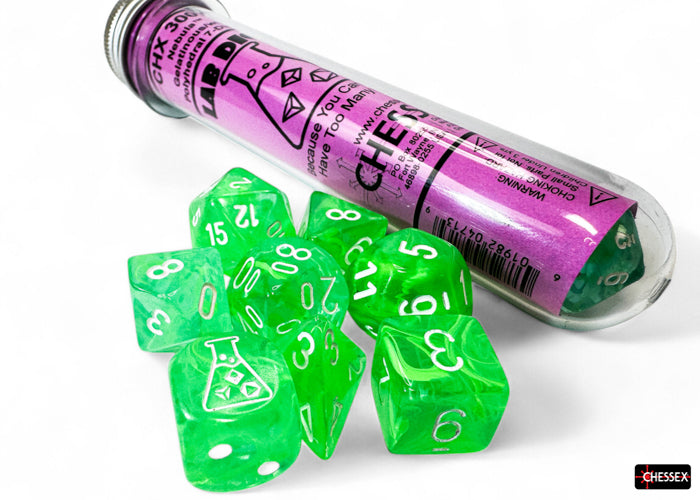 Chessex - 8er Set Würfel - Lab Dice Nebula Gelatinous/white Polyhedral 8-Dice Set