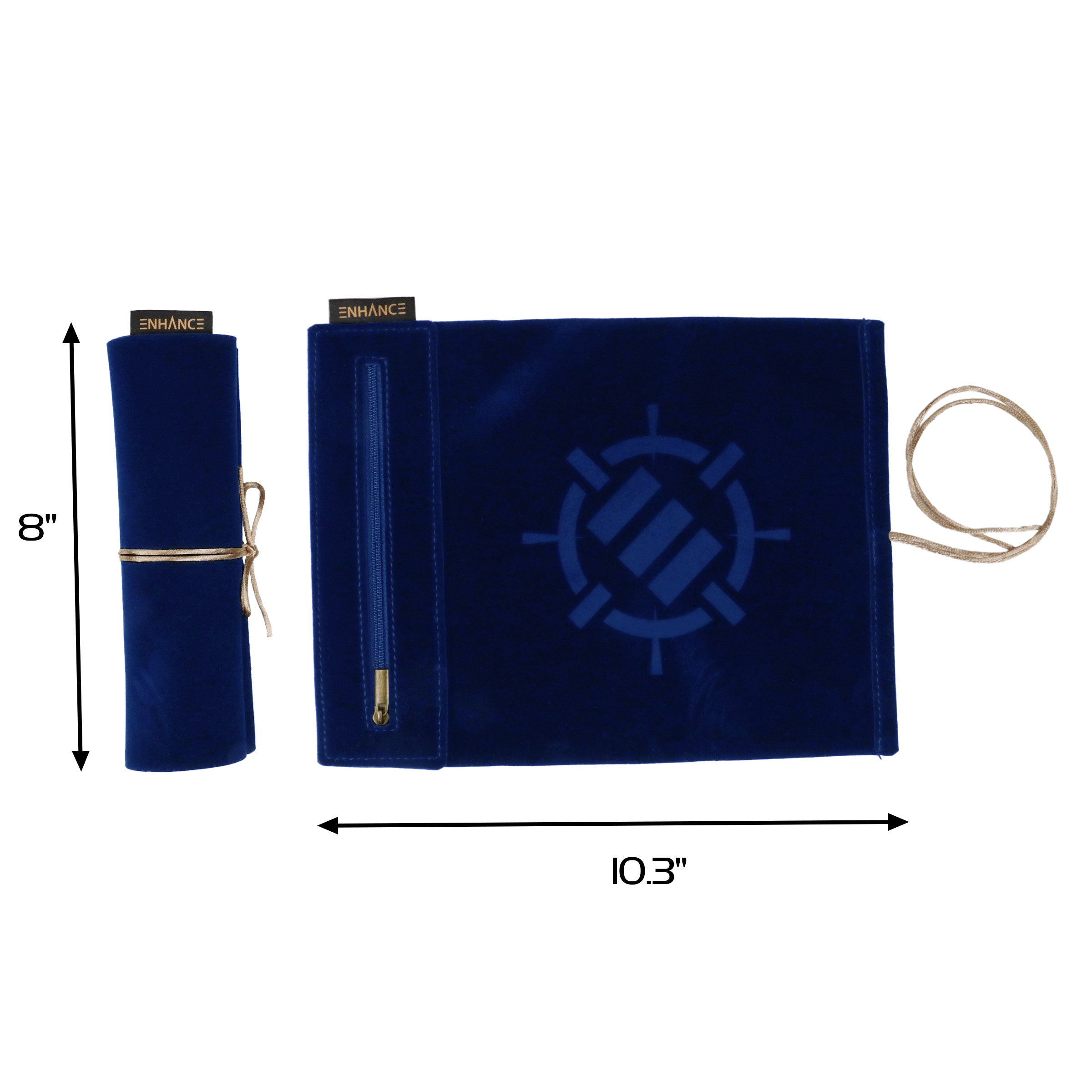 ENHANCE - Roll on a Scroll Dice Case and 7pc Acrylic Dice Set: Blue