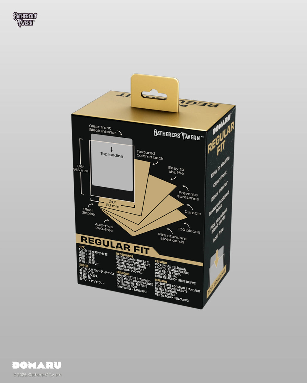 Gatherers' Tavern - DOMARU Regular Fit Sleeves: Sunspire Gold (100 Sleeves)